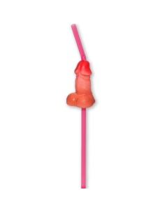Diablo Picante - 5 Pajitas Pene Grande Naturales para Fiestas Divertidas