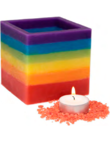 Fanal Orgullo 10x10 - Vela Artesanal LGBT con Colores de la Bandera