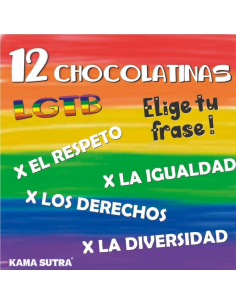 PRIDE - Caja de 12 Chocolatinas Afrodisíacas con Bandera LGBT | Sabor y Diversión