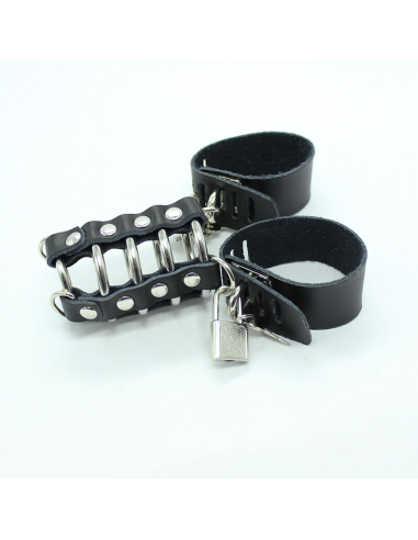 OHMAMA FETISH - Jaula de Pene con Anillas Metálicas y Correas de Piel para Placer Sin Límites