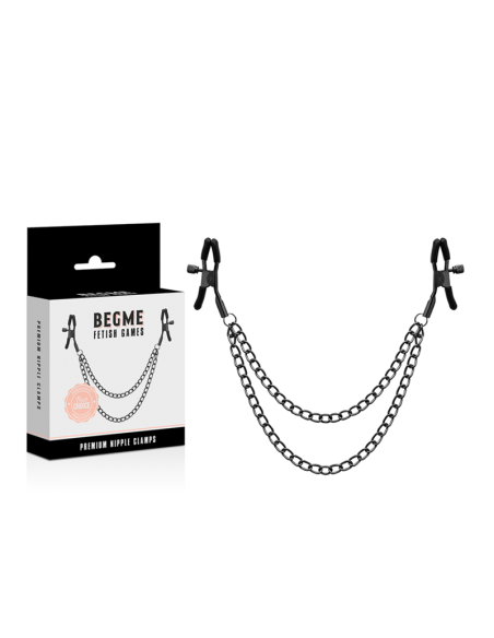 Pinzas para Pezones BEGME - Red Edition con Cadena | BDSM Unisex Sin Niquel