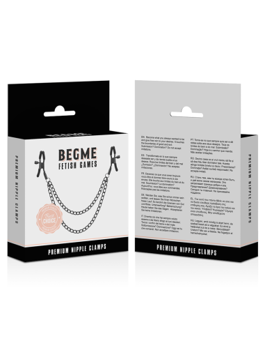Pinzas para Pezones BEGME - Red Edition con Cadena | BDSM Unisex Sin Niquel