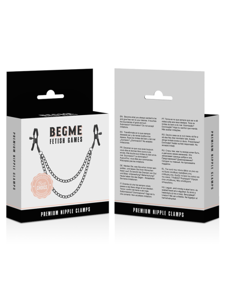 Pinzas para Pezones BEGME - Red Edition con Cadena | BDSM Unisex Sin Niquel