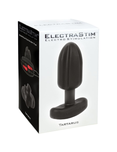 ElectraStim Tartarus Plug Anal Cuadripolar de Silicona Negra - Sensaciones Eléctricas Intensas y Innovadoras