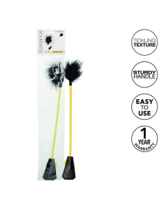 CALEXOTICS - BOUNDLESS CULTIVO DE PLUMAS: Juguete BDSM Doble con Plumas Cosquilleantes y Piel Sintética