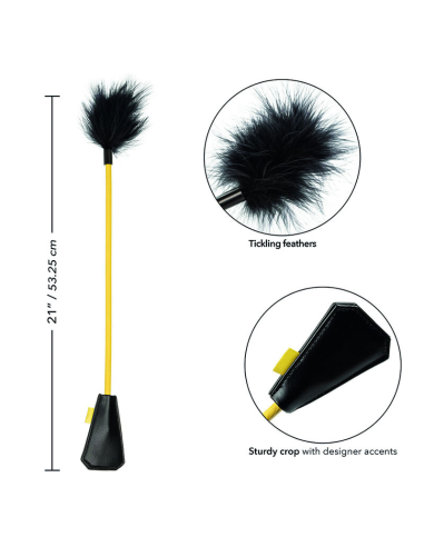 CALEXOTICS - BOUNDLESS CULTIVO DE PLUMAS: Juguete BDSM Doble con Plumas Cosquilleantes y Piel Sintética
