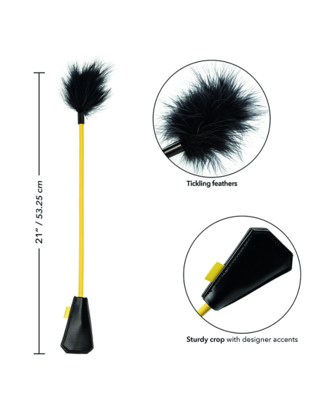 CALEXOTICS - BOUNDLESS CULTIVO DE PLUMAS: Juguete BDSM Doble con Plumas Cosquilleantes y Piel Sintética