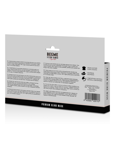 BEGME - Black Edition Antifaz Elástico con Forro de Neopreno para Juegos BDSM