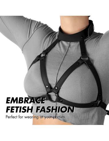 Fetish Submissive - Arnés Ajustable para Pecho y Cuello | Estilo y Confort en BDSM