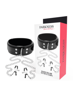 Darkness - Collar Con Pinzas Para Pezones Negro | SexPlace.MX