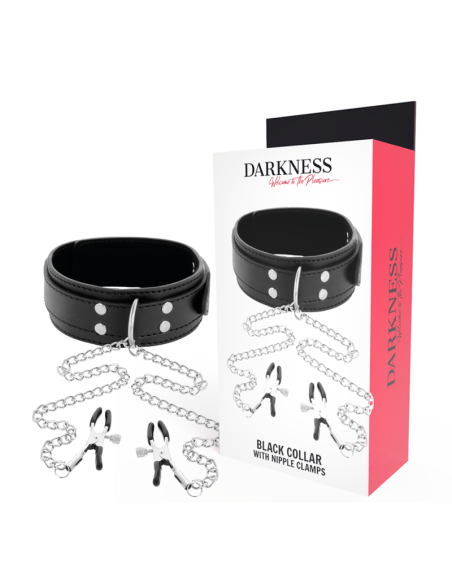Darkness - Collar Con Pinzas Para Pezones Negro | SexPlace.MX