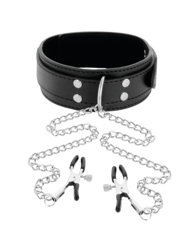 Darkness - Collar Con Pinzas Para Pezones Negro | SexPlace.MX