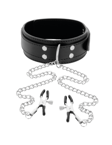 Darkness - Collar Con Pinzas Para Pezones Negro | SexPlace.MX