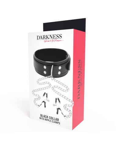 Darkness - Collar Con Pinzas Para Pezones Negro | SexPlace.MX