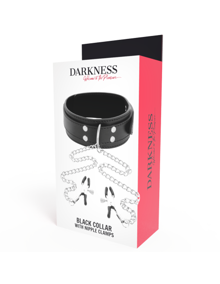 Darkness - Collar Con Pinzas Para Pezones Negro | SexPlace.MX