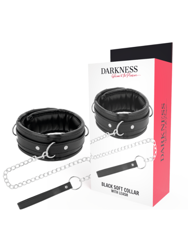DARKNESS - Collar con Cadena Soft Leather | SexPlace.MX