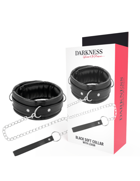 DARKNESS - Collar con Cadena Soft Leather | SexPlace.MX