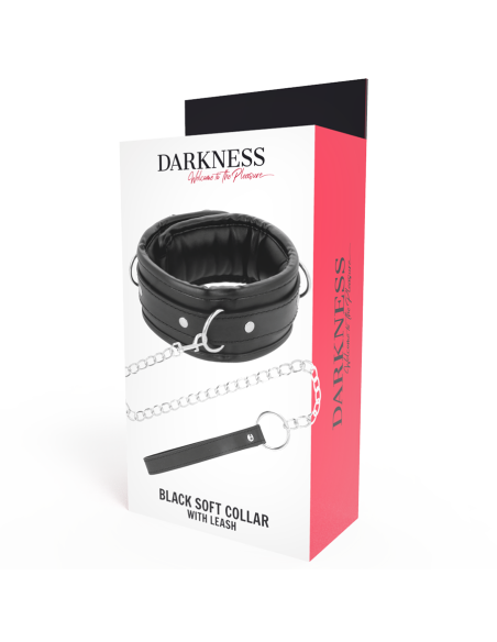DARKNESS - Collar con Cadena Soft Leather | SexPlace.MX