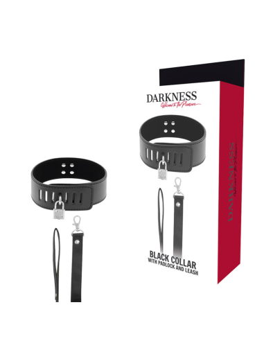 DARKNESS - Collar BDSM con Candado Negro: Control, Comodidad y Estilo Fetish