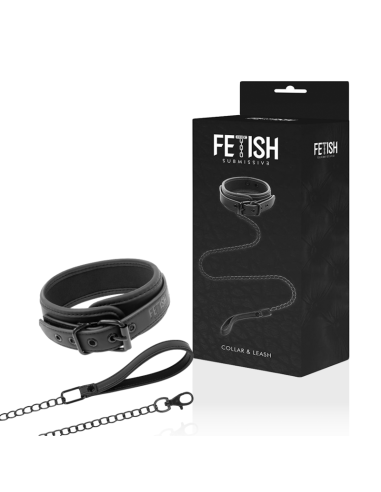 FETISH SUBMISSIVE - Collar con Cadena de Neopreno, 100% Libre de Níquel para BDSM