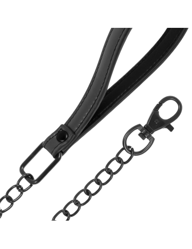 FETISH SUBMISSIVE - Collar con Cadena de Neopreno, 100% Libre de Níquel para BDSM