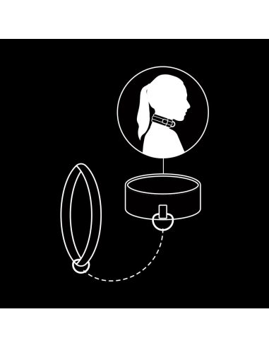 FETISH SUBMISSIVE - Collar con Cadena de Neopreno, 100% Libre de Níquel para BDSM