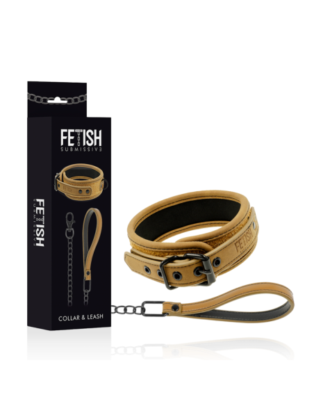 FETISH SUBMISSIVE ORIGEN - Collar con Cadena y Forro | SexPlace.MX