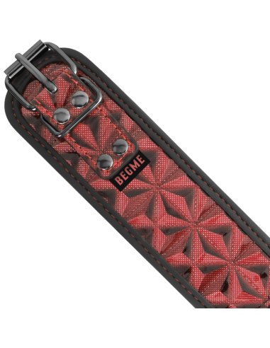 BEGME Red Edition: Collar de Cuero Vegano con Neopreno para BDSM - Control y Placer 100% Seguro