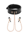 BEGME - BLACK EDITION COLLAR CON CADENAS Y PINZAS PEZONES CON FORRO DE NEOPRENO