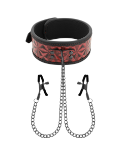 BEGME Red Edition: Collar con Cadenas y Pinzas para Pezones - Placer y Estimulación BDSM