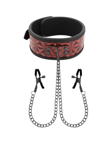BEGME Red Edition: Collar con Cadenas y Pinzas para Pezones - Placer y Estimulación BDSM
