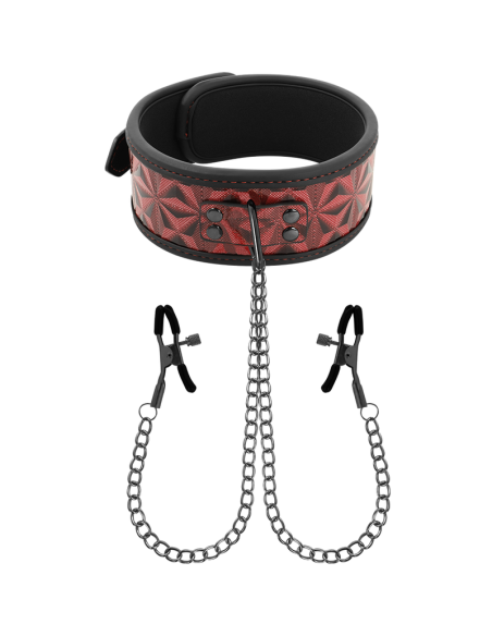 BEGME Red Edition: Collar con Cadenas y Pinzas para Pezones - Placer y Estimulación BDSM