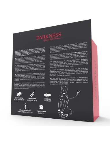 Esposas y Collar de Cuero Negro DARKNESS