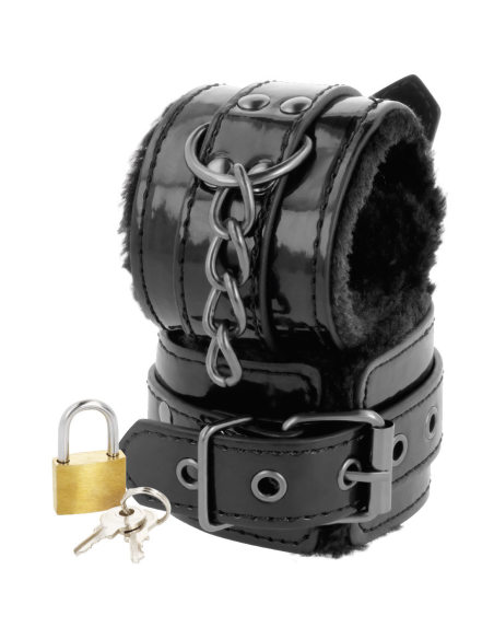 Esposas de Cuero Ajustables BLACK DARKNESS | BDSM Elegantes con Candado