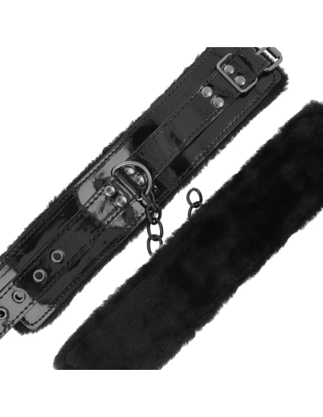 Esposas de Cuero Ajustables BLACK DARKNESS | BDSM Elegantes con Candado