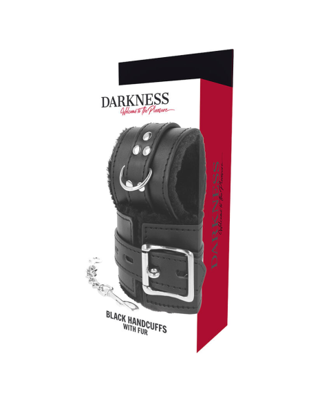 DARKNESS - Esposas BDSM Forradas en Negro | Estilo Sexy y Ajustable para Todos los Tamaños