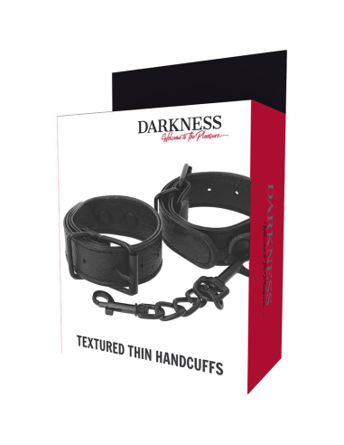 DARKNESS - Esposas Ancho Fino Texturizadas | Accesorio Sexy para Juegos BDSM