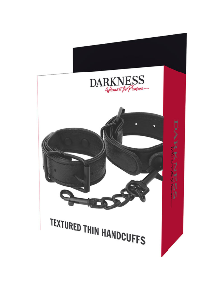 DARKNESS - Esposas Ancho Fino Texturizadas | Accesorio Sexy para Juegos BDSM