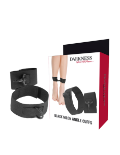 DARKNESS - Esposas para Tobillos de Nylon Negro | Accesorio Sexy para Juegos BDSM