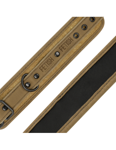 Esposas de Cuero Vegano FETISH SUBMISSIVE ORIGEN - Neopreno y Metal Sin Niquel para Juegos BDSM