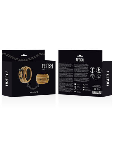 Esposas de Cuero Vegano FETISH SUBMISSIVE ORIGEN - Neopreno y Metal Sin Niquel para Juegos BDSM