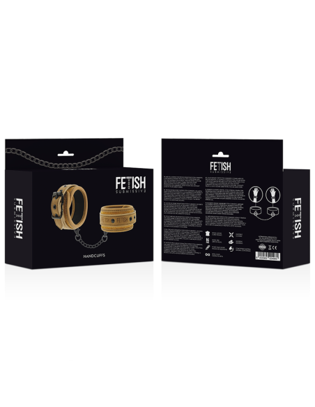 Esposas de Cuero Vegano FETISH SUBMISSIVE ORIGEN - Neopreno y Metal Sin Niquel para Juegos BDSM