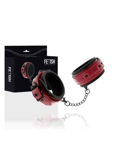 Esposas de Cuero Vegano con Forro de Neopreno - Fetish Submissive Dark Room