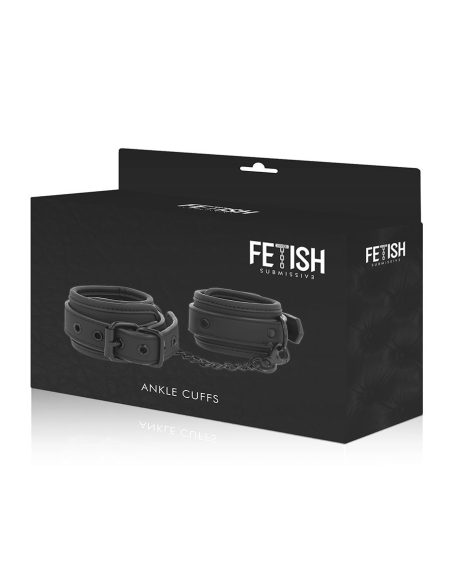 FETISH SUBMISSIVE - Esposas de Tobillo de Cuero Vegano con Forro de Neopreno para Juegos BDSM