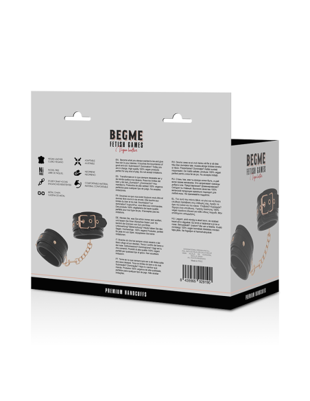 Esposas BEGME - Black Edition de Neopreno | Juguete BDSM Elegante y Cómodo