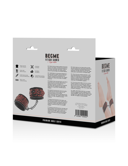 BEGME - RED EDITION: Esposas para Tobillos con Forro de Neopreno | Accesorio BDSM Sexy y Cómodo