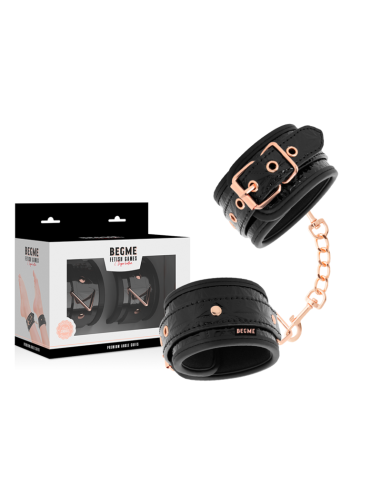 BEGME - Black Edition: Esposas para Tobillos de Neopreno Vegano para Juegos BDSM