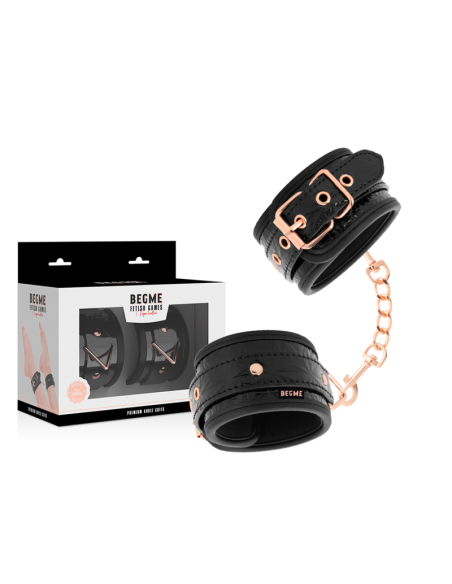 BEGME - Black Edition: Esposas para Tobillos de Neopreno Vegano para Juegos BDSM