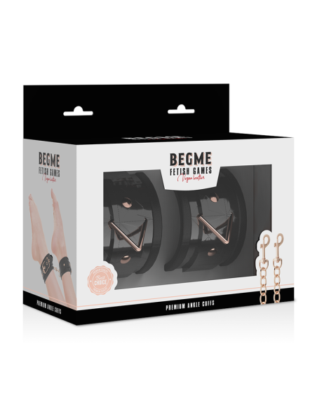BEGME - Black Edition: Esposas para Tobillos de Neopreno Vegano para Juegos BDSM