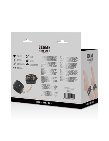 BEGME - Black Edition: Esposas para Tobillos de Neopreno Vegano para Juegos BDSM